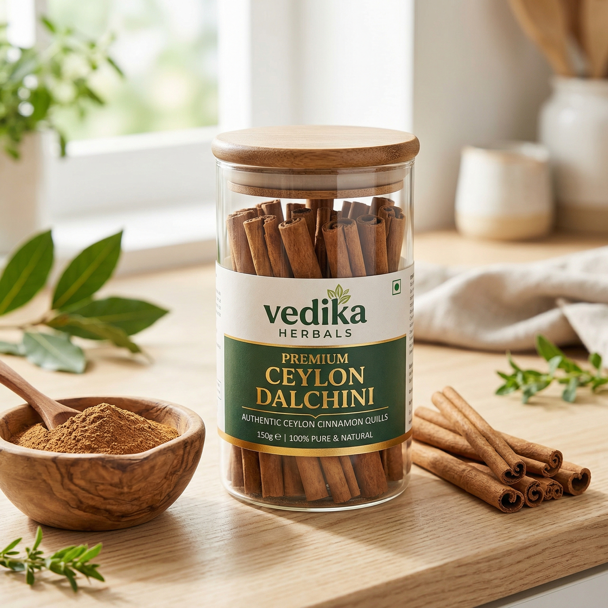 Vedika Herbals Premium Ceylon Dalchini (True Cinnamon) Vedika Herbals Premium Ceylon Dalchini (True Cinnamon)
